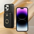 thumbnail image 6 of Phone Case for iPhone 16e Wallet Cell Cover with Crossbody Strap, Ring Stand RFID Blocking Credit Card Holder Shockproof Drop Protective Case for iPhone 16e Women Girls, Black, 6 of 10