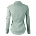 thumbnail image 5 of Doublju Women's Long Sleeve Slim Fit Button Down Dress Shirt (Plus Size Available), 5 of 5