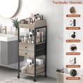 thumbnail image 2 of Olakee Floor Makeup Storage with Drawers, 360° Swivel Casters & Optional Foot Pads, Black, 2 of 7