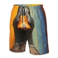 thumbnail image 2 of Yiaed Colorful Painted Duck Print Men's Swim Trunks with Lining Quick Dry Sports Shorts Beach Shorts Boardshorts-Large, 2 of 5