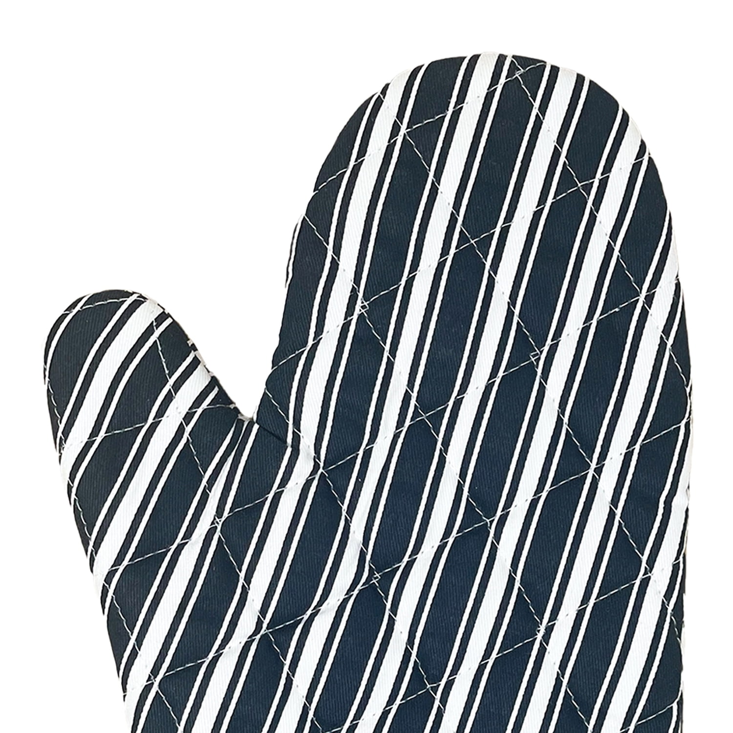 Better Houseware Striped Oven Mitt, Black