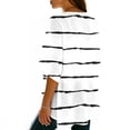 thumbnail image 5 of successthop Swim Cover Ups for Women Casual Open Front Knitwear Vacation 3/4 Sleeve Cardigan Stripe Beach Clothes White, 5 of 7