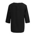 thumbnail image 7 of CFLVAEK Cotton Linen Tshirts for Women Plus Size Elbow Sleeve T Shirts Loose Fitting Crewneck Summer Shirts Solid Color Classic Fit Tops 2025 Black M, 7 of 7