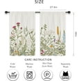 thumbnail image 2 of Floral Kitchen Curtains Small Wildflower Cafe Curtains Green Leaves Plant Botanical Rod Pocket Farmhouse Sage Herb Living Room Bedroom Window Drape Treatment Fabric 2 Panels 27.5 x 39 Inch, 2 of 6