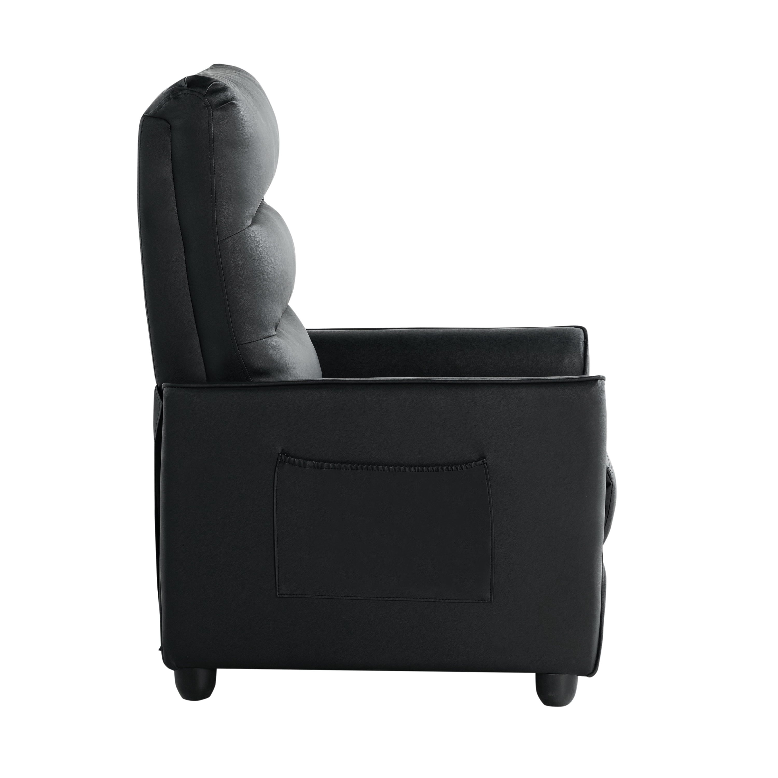 Relax A Lounger Morgan Modern Pushback Recliner, Black Faux Leather