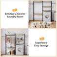 thumbnail image 4 of AKDSteel Laundry Room Organization and Storage, 5 Tier Wood Over The Washer and Dryer Storage Shelf with Drying Clothes Racks,Space Saver Heavy Duty Bathroom Laundry Shelf for Home Storage and Decor, 4 of 8
