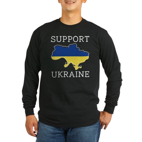 CafePress - Support Ukraine Long Sleeve Dark T Shirt - Long Sleeve Dark T-Shirt