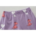 thumbnail image 4 of Little Hand Toddler Girl Pajamas Set Dinosaur purple Summer Kids Sleepwear 5T, 4 of 7