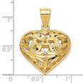 thumbnail image 4 of 14k Yellow Gold Polished D.C Finish 3-D Fancy Heart Design Pendant, 4 of 5
