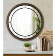 thumbnail image 7 of Kate and Laurel Audubon Modern Wood Framed Wall Mirror, 28 inch Diameter, Rustic Brown, Decorative Farmhouse Round Mirror, 7 of 7