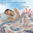 thumbnail image 3 of Blue Red Ethnic Cooling Blanket,Lightweight Breathable Summer Throw Blanket with Double Sided Cold Effect,Vintage Modern Geometric Abstract Art Picnic Blankets Bed Sheet for Hot Sleepers 40"x60", 3 of 8