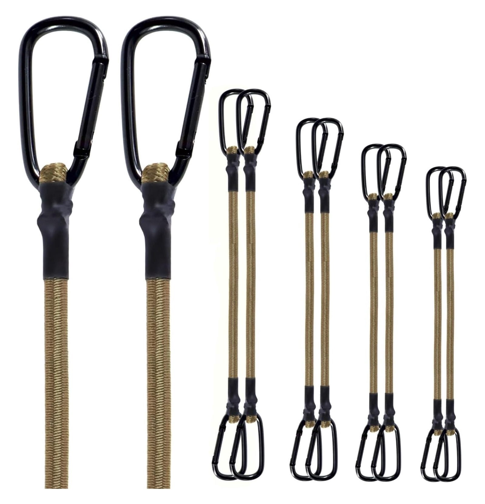 20 Pack 32" Bungee Cords with Carabiner, Heavy Duty Outdoor Bungie Straps with , 200lbs Industrial Grade Elastic Bungee Rope for Securing Tarps, Backpack, Luggage, Tents, Bikes,