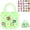 Green, variant on Mini Silicone Tote Bag for Girls, DIY Beach Bag with 25pcs Cute Patches & Adjustable Strap