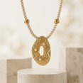 thumbnail image 3 of PISONIC 18K Gold Plated Stainless Steel Rope Cord Necklace for Women, Inlaid Imitation Pearl Ocean Pendant Choker with Starfish, Scallop, Conch & Heart Charms, Beach Vacation Collarbone Jewelry, 3 of 5