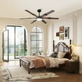 thumbnail image 3 of 60" Industrial Matte Black Large Smart Ceiling Fan with Light and Remote for living Room and Bedroom, 3 of 13