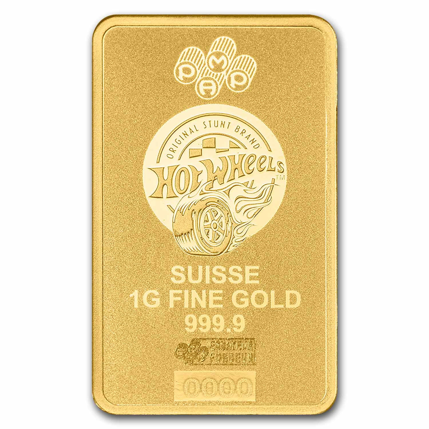 1 gram Gold Bar - PAMP Hot Wheels™ Race to Win (In Assay)