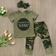 thumbnail image 3 of Qiylii Baby Boys Girls Outfits, Short Sleeve T-shirt+Camouflage Pants+Headband, 3 of 3