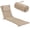 Beige, variant on Crestlive Products Outdoor Chaise Lounge Cushion Set of 2, Thin Foldable Water-Resistant Patio Pool Chair Pads with Straps, 71" x 21", Navy