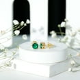 thumbnail image 5 of Rosec Jewels Created Emerald Solitaire Stud Screw Back Earrings for Women - 6 mm Round, 10K Yellow Gold, 5 of 8