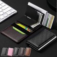 thumbnail image 2 of Ultra-Thin Carbon Fiber Wallet RFID Blocking Auto-Pop Card Holder Slim Aluminum Money Clip for Men, 2 of 5