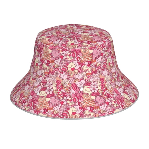 Fotbe Sweet Sombrero Tipo Pescador con Estampado – Sombrero de Sol de Algodón de Moda para Playa, Golf, Pesca