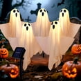 thumbnail image 1 of Luces solares con forma de fantasma para Halloween, 60 cm, para exteriores, paquete de 5, 1 of 9