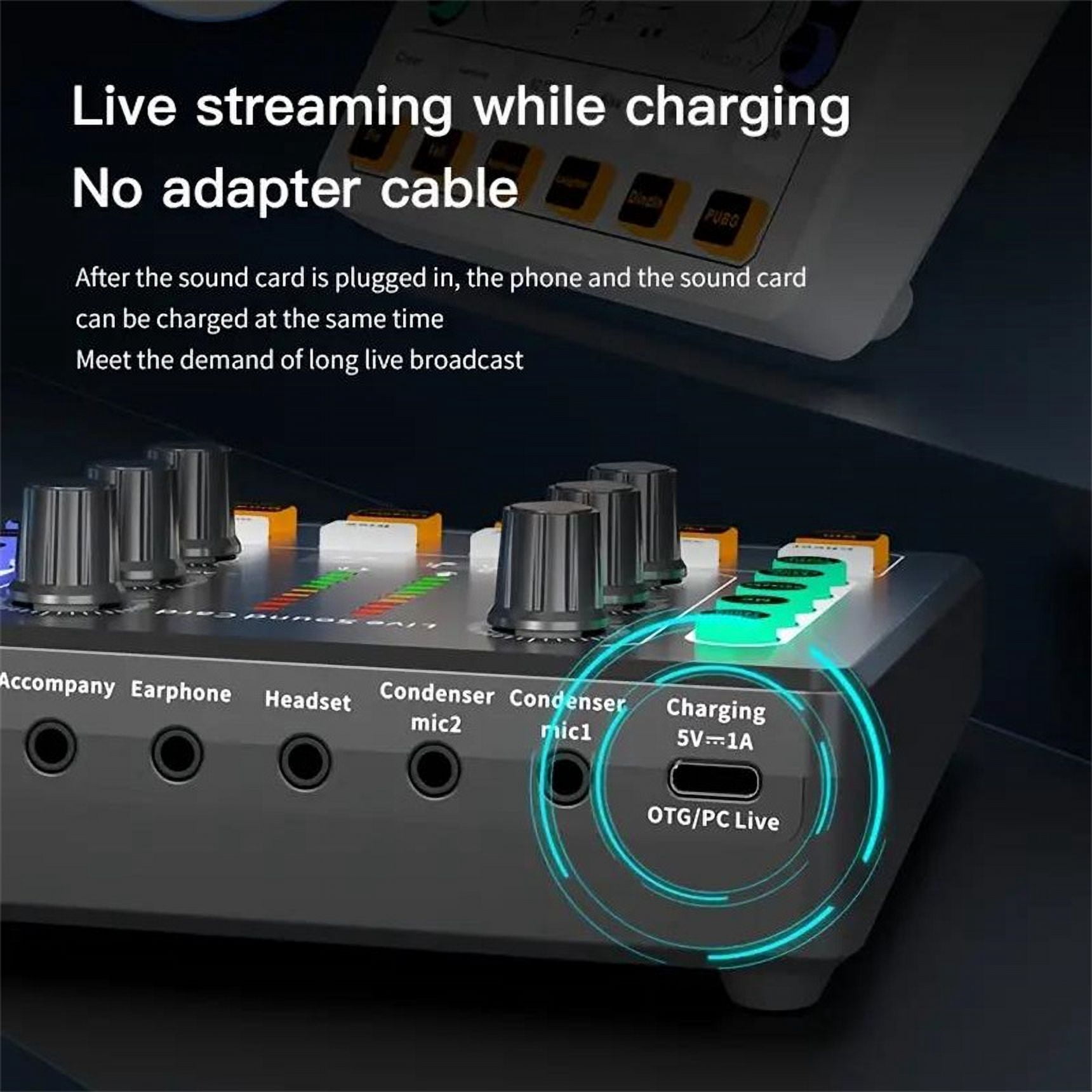 Live Sound Card and Interface with DJ Mixer Effects and Voice Changer Stereo Mixer