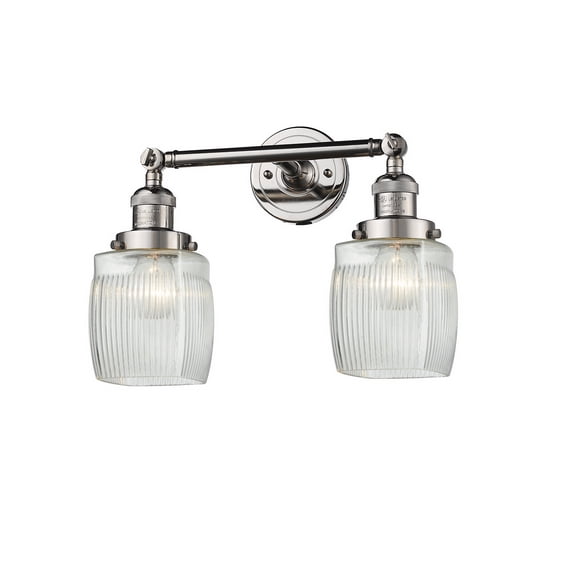Innovations 208L-PN-G302-LED Colton 2 Light Bath Vanity Light part of the Franklin Restoration Collection, Polished Nickel