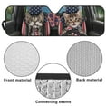 thumbnail image 6 of Uorisanigo Windshield Sun Shade for 2007-2018 Jeep Wrangler JK JKU & 1997-2006 Jeep Wrangler TJ LJ, Aluminum Foil Block UV Rays and Heat, American Flag Cat Driving Auto Sunshade, 6 of 7