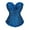 Dark Blue, variant on Corsets for Women Overbust Bustier Vintage Lace Up Ruffles Halloween with Bow Tie Front Elegant Adjustable Girdle for Women Blue L