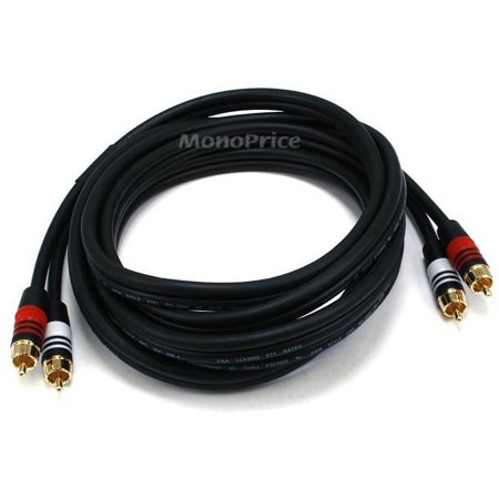 UPC: 0844660053477 | Monoprice Premium RCA Cable – 10 Feet – Black | 2 RCA Plug to 2 RCA Plug  Male to Male  22AWG