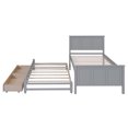 thumbnail image 4 of Twin Size Wood Platform Bed with Headboard, Wood Bed Frame With Trundle and Storage Drawers, 4 of 8