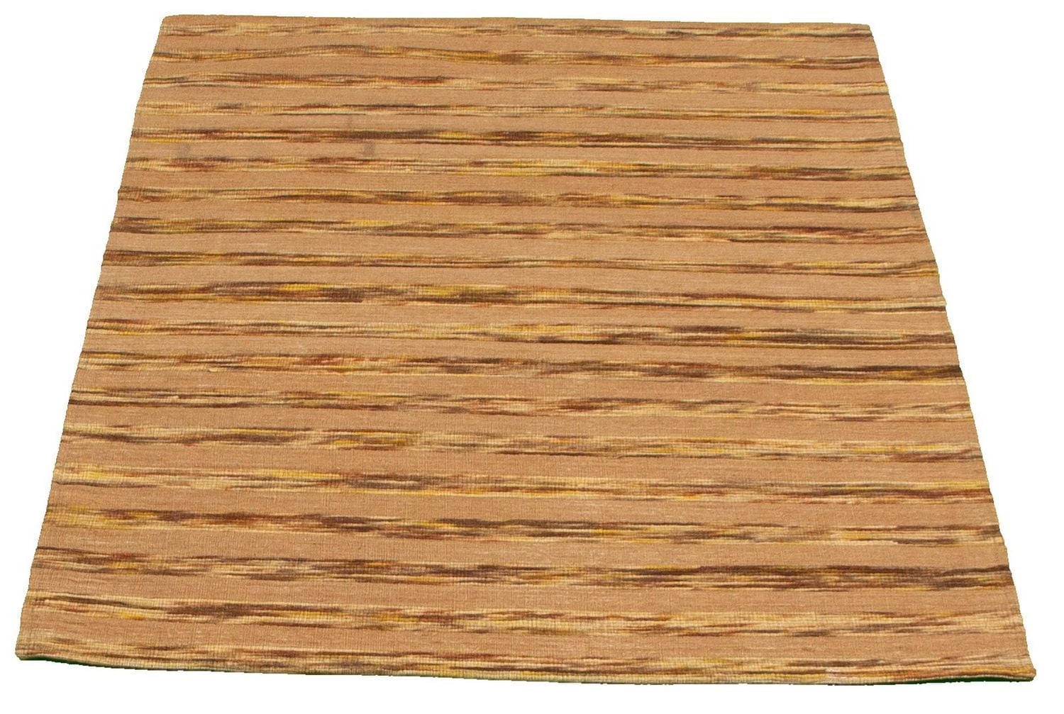 ECARPETGALLERY 3'11" x 5'11" Stripes Collage Handmade Area Rug for Living Room, Dining Room and Bedroom in Brown