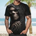 thumbnail image 4 of adaychics Men's Graphic T-Shirts Skeleton Print Short Sleeve Casual T Shirts Regular Fit Trendy Tee Top for Travel Dating Daily Wear, 4 of 7