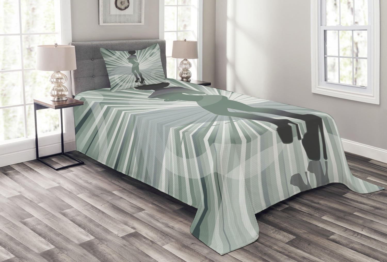 African American Bedspread Set Twin Size, An Afro American Woman in