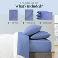 thumbnail image 5 of Luxclub Cooling Microfiber Sheet Set, Deep Pocket, Queen Size, 6-Piece with Pillowcases, Violet Blue, 5 of 9