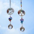 thumbnail image 5 of Paquete de 2 atrapasueños de cristal colgante, colgantes de cristal del árbol de la vida para ventana, jardín, decoración del hogar, 5 of 5