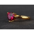 thumbnail image 2 of Heart Shape Lab Created Red Ruby Women's Ring 14K Yellow Gold Plated., 2 of 3