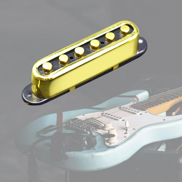 Pastilla de bobina única, posición media de metal, pastilla de puente de cuello fácil de instalar, piezas de accesorios de pastilla de 6 cuerdas , oro