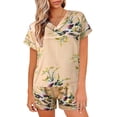 thumbnail image 2 of LEEy-world Nightgowns for Women Women Casual Sleepwear Summer Sleeveless Sling Lace Patchwork Print Tank Top Shorts Pajama Set Gold,L, 2 of 5