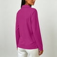 thumbnail image 4 of Long Sleeve Polo Shirts for Women Dressy Casual Button Collared Polo Shirts Lightweight Quick Dry Solid Color Loose Fit Dark Purple XL, 4 of 5