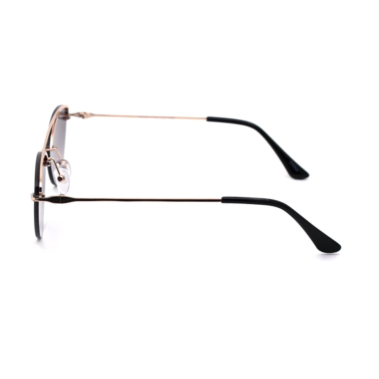 Womens Rimless Double Bridge Cat Eye Designer Sunglasses  display picture 3