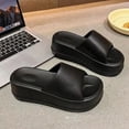 thumbnail image 4 of Zapatillas de verano de suela gruesa para mujer, cómodas, de suela suave, para el baño, para el hogar, antideslizantes, zapatillas de suela gruesa de una palabra para mujer, 4 of 5