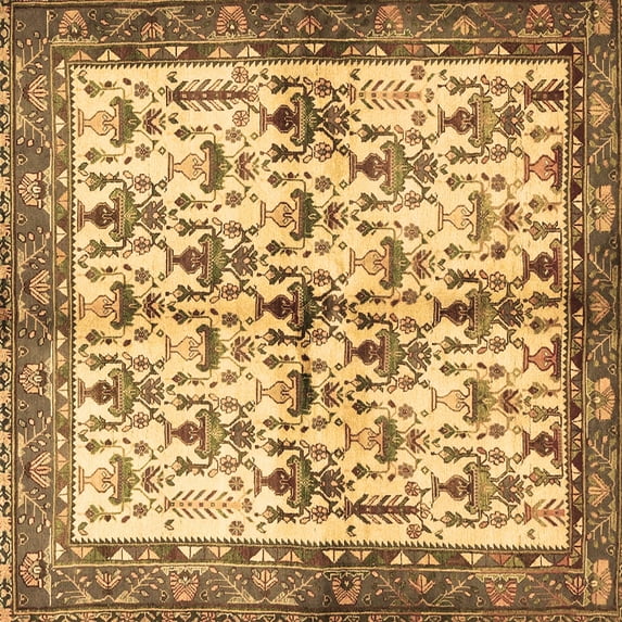 Ahgly Company Indoor Square Animal Brown Traditional Area Rugs, 5' Square