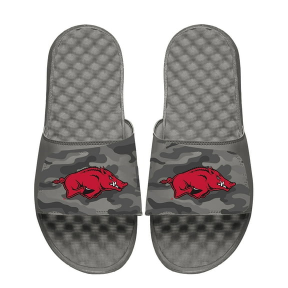 Men's ISlide Gray Arkansas Razorbacks Camo Slide Sandals