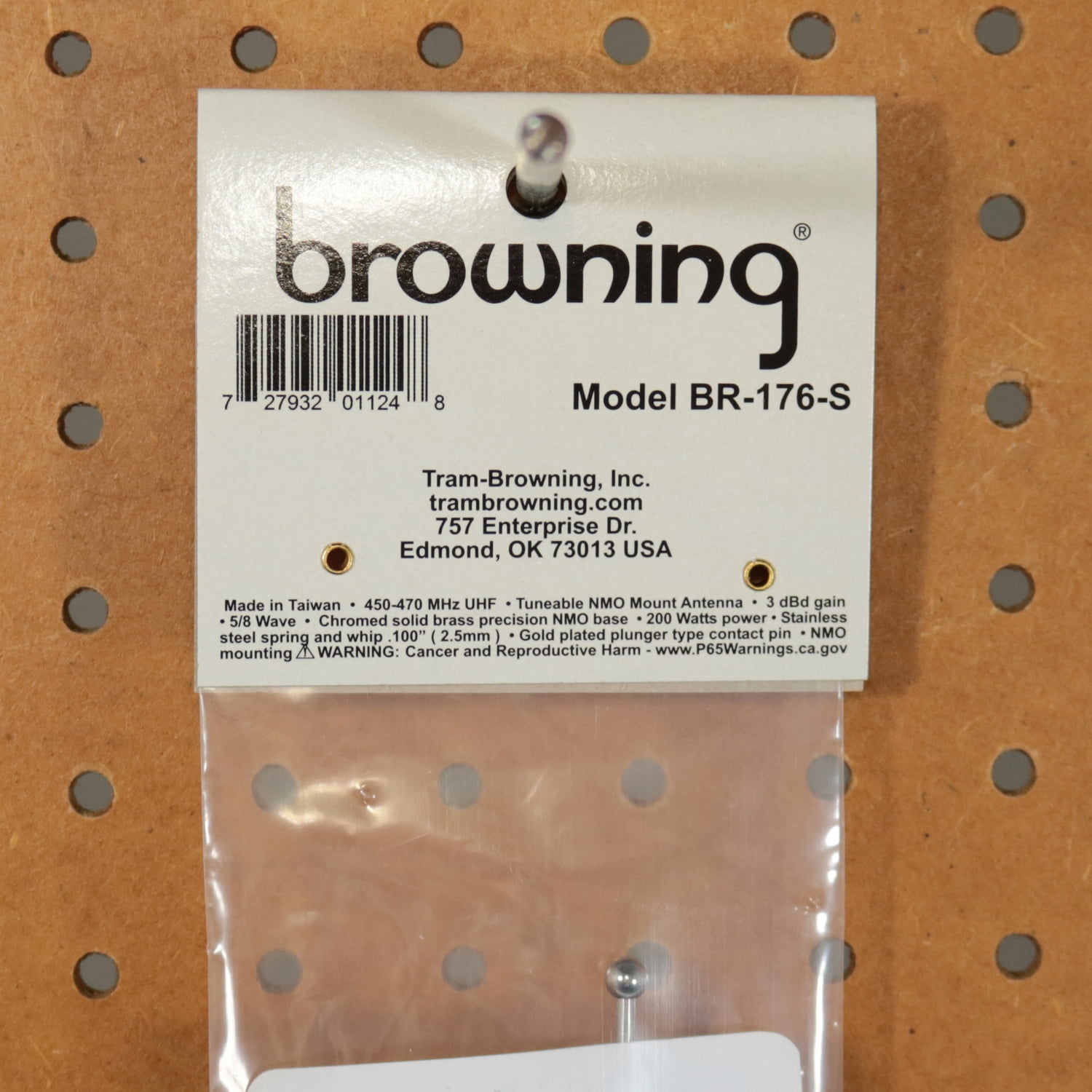 Browning 200-Watt 450 MHz to 470 MHz 3-dBd-Gain UHF Antenna with Spring and NMO Mounting, BR-176-S