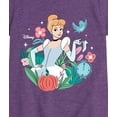 thumbnail image 3 of Disney Princess - Cinderella Floral - Girls Fitted Short Sleeve T-Shirt, 3 of 5