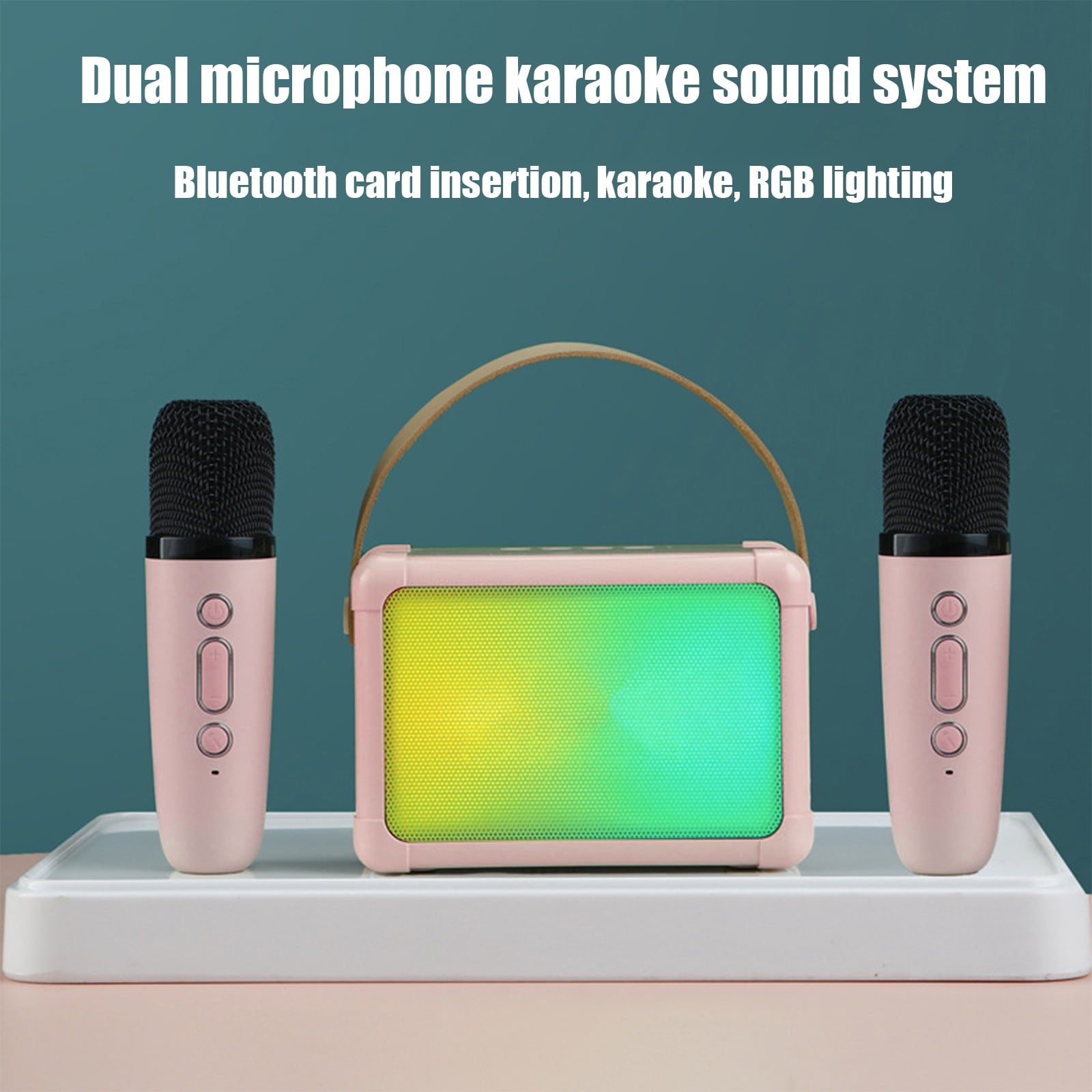 Car-Mounted RGB Bluetooth Speaker, Portable Desktop and Outdoor Mini Karaoke with Colored Lights, Voice Prompt Audio, 5W Gift for Travel, Home, or Sports Activities