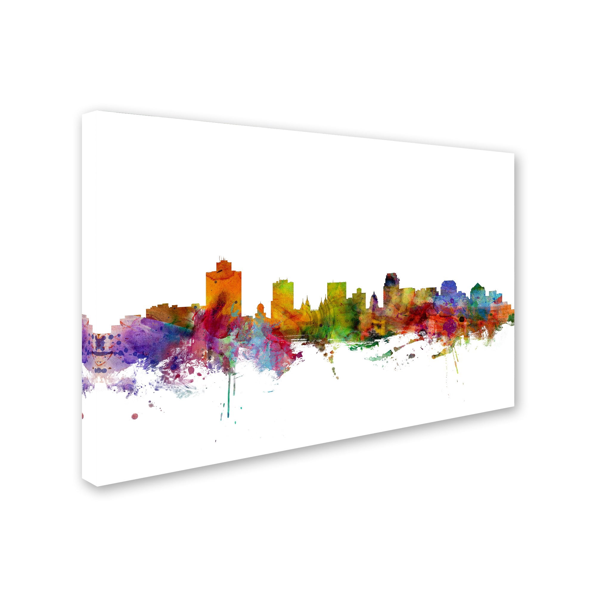 Trademark Fine Art "Salt Lake City Skyline" Canvas Art by Michael Tompsett