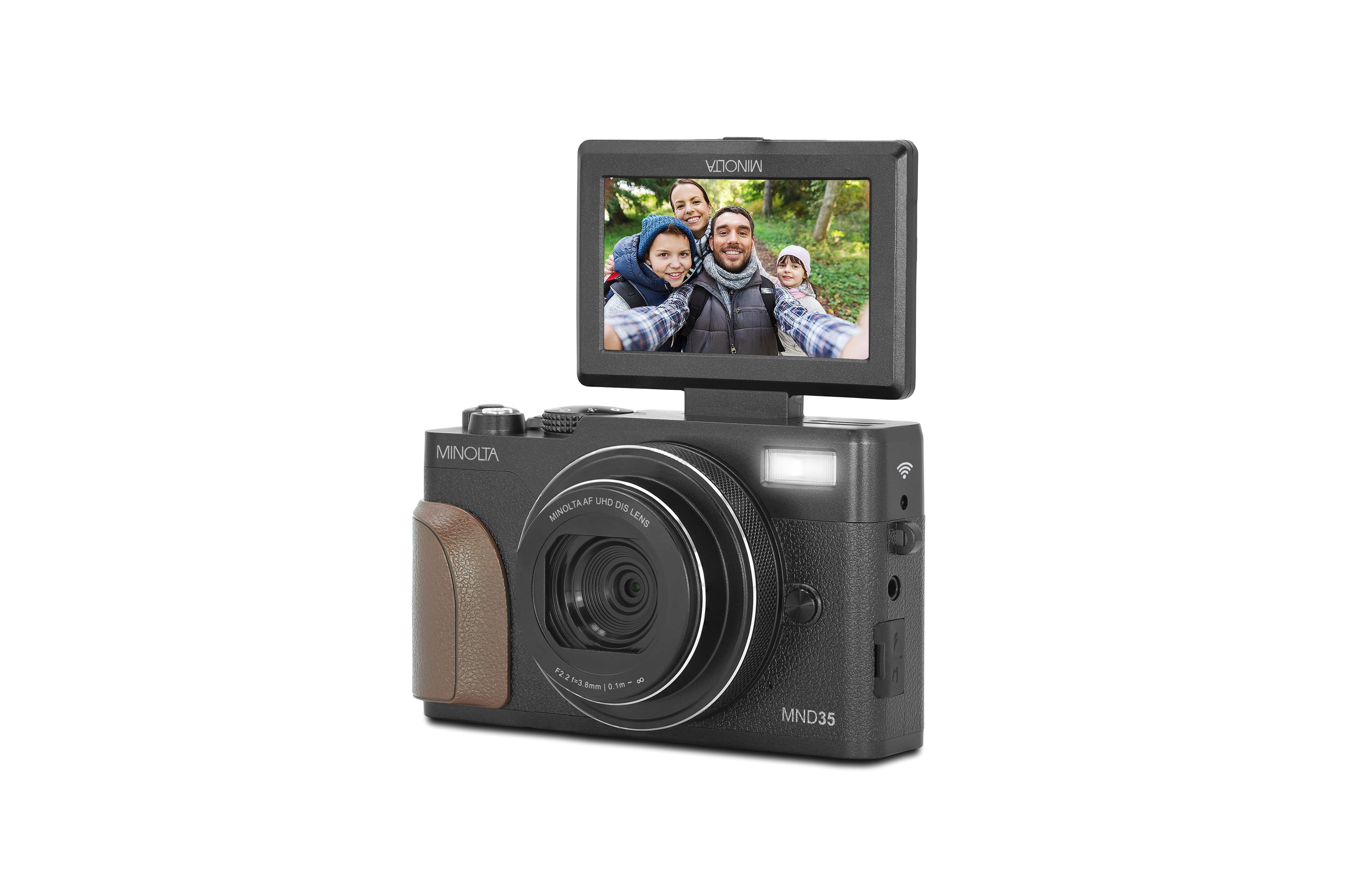 Minolta MND35 64MP 4K Ultra HD Wi-Fi Digital Camera, Black